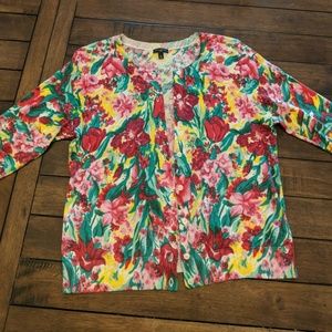 Talbots floral cardigan